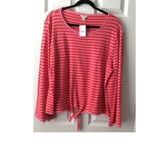 NWT J. Crew, Size XXL Lightweight Sweater, Front Tie, Long Sleeve, Pretty